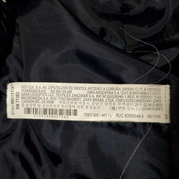 Last One! Zara Dark Blue Quilted Winter Parka Coat Medium - Picture 12 of 12